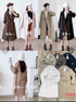Double Breasted Long Lantern Sleeves Trench Coat